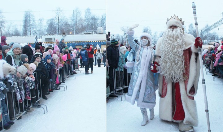 Большой репортаж о том, как в Петрозаводске встречали «Поезд Деда Мороза»